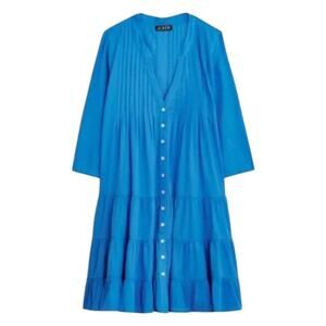 J. Crew: Button-front Tiered Cover-up Dress In Cotton Voile For Women Size S